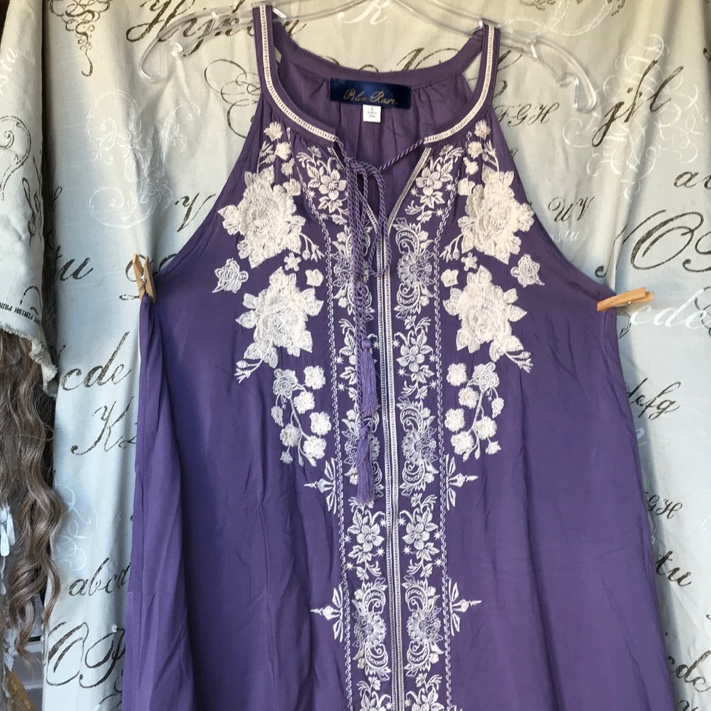 Blue Rair Embroidered Dress Size S